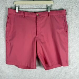 Peter Millar Golf Shorts Performance Flat Front Coral Size 40